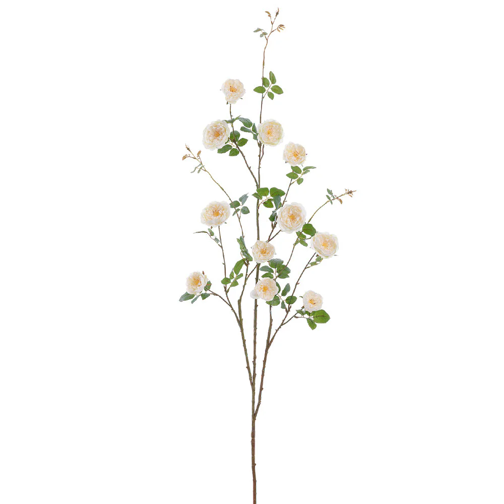 59" Rose Silk Flower Stem -Cream (Pack of 6)