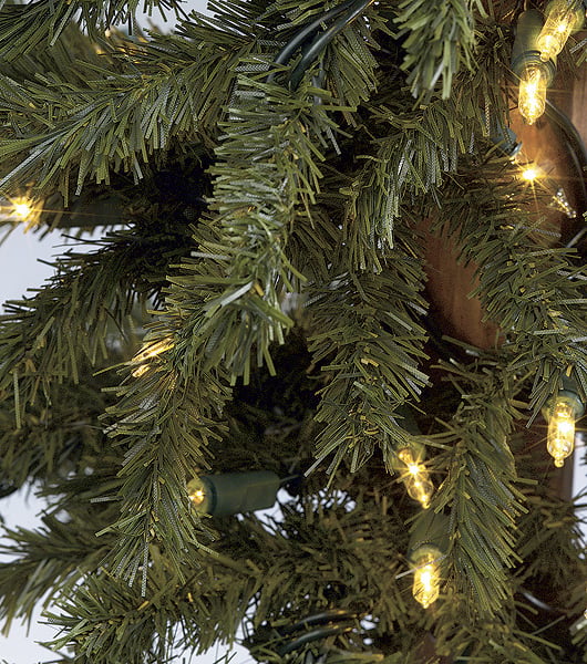 5'Hx22"W Natural Trunk Alpine Artificial Tree, LED Pre-Lit -Green - Image 2