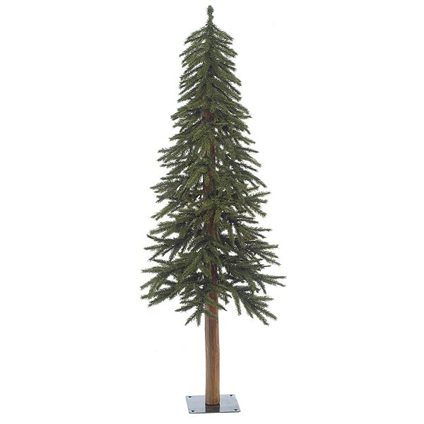 5'Hx22"W Natural Trunk Alpine Artificial Tree, Unlit -Green