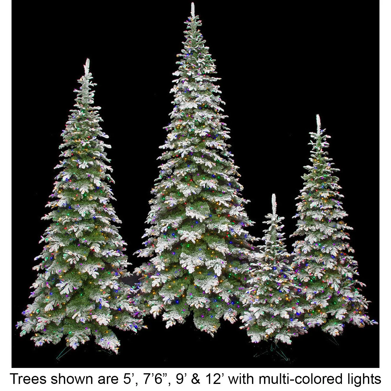 5'Hx25"W PE Flocked Pencil Sitka Spruce Artificial Christmas Tree, LED Pre-Lit -White/Green - Image 2