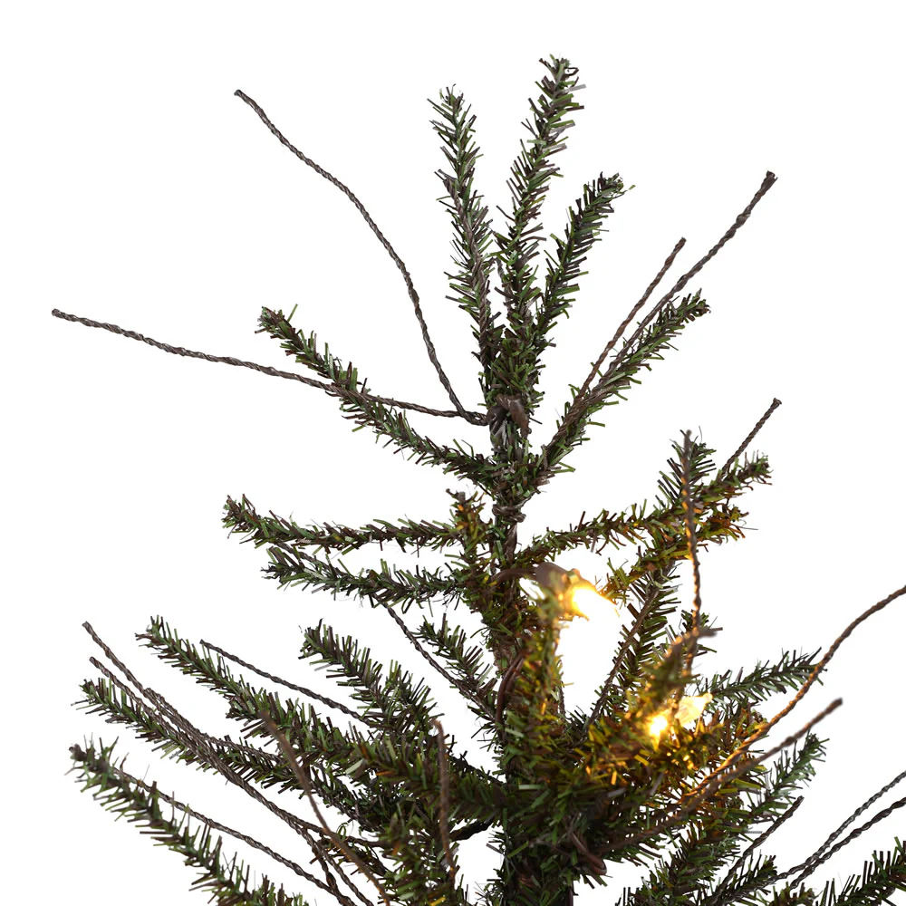 5'Hx34"W Vienna Twig Artificial Christmas Tree, LED Pre-Lit -Brown/Green - Image 2