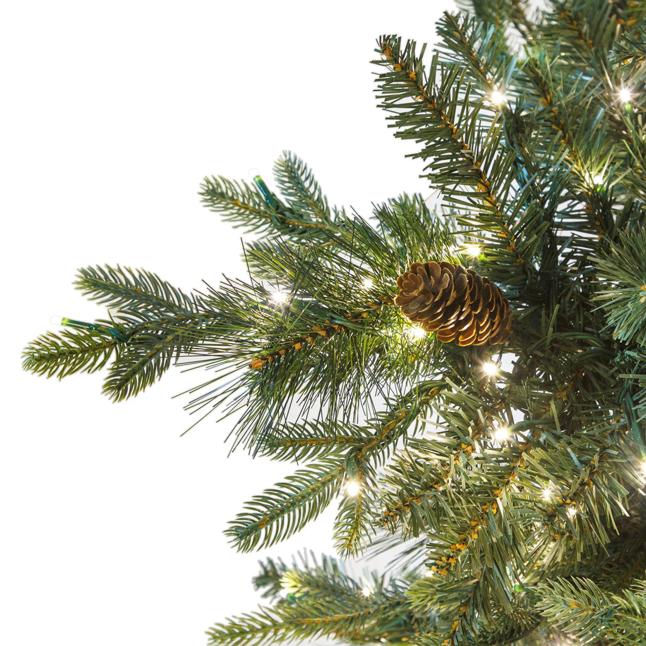 5'Hx35"W PE Woodland Mixed Pine Artificial Christmas Tree, Micro LED Pre-Lit -Green - Image 2