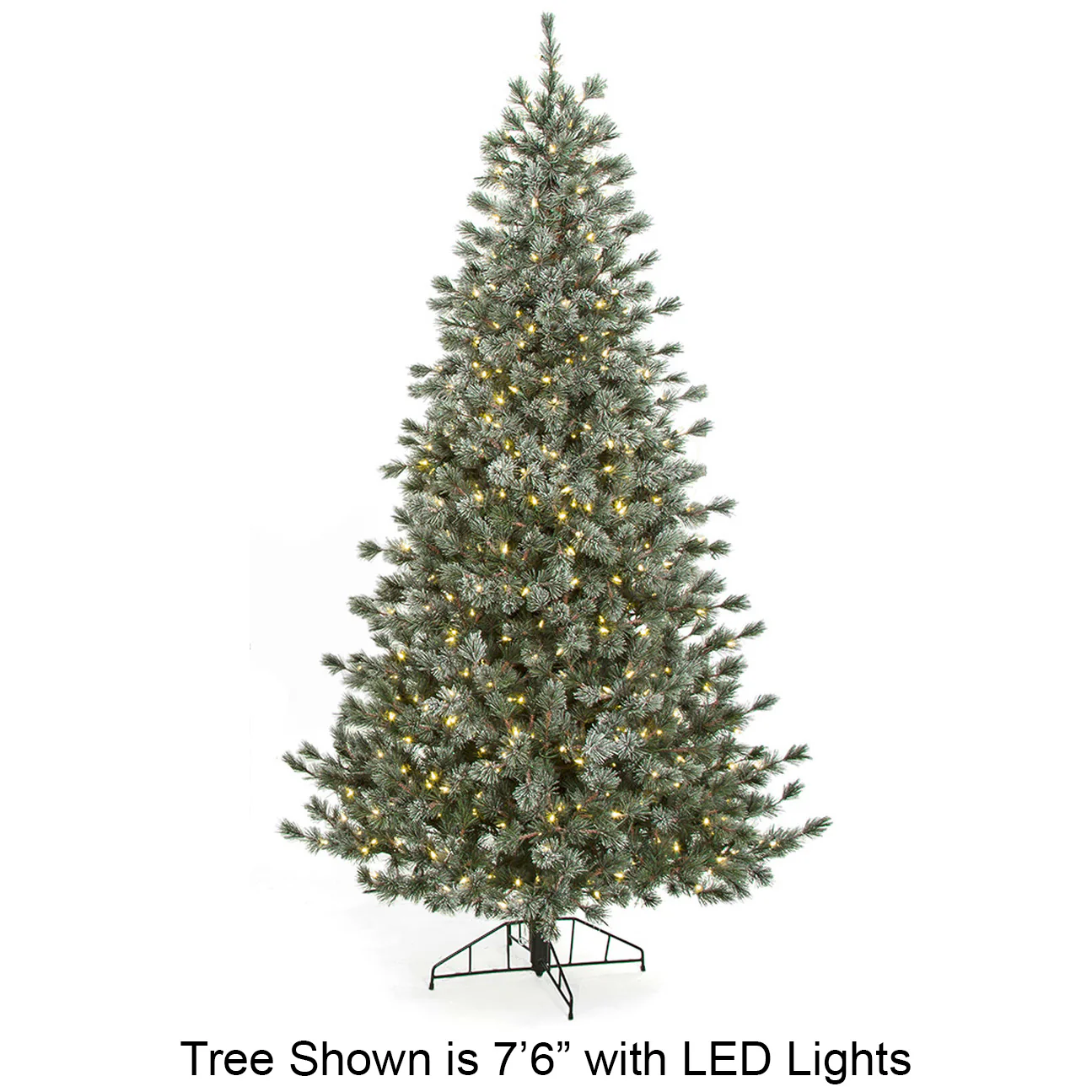 5'Hx37"W Glittered & Flocked Butte Pine Artificial Christmas Tree, LED Pre-Lit -Green/White
