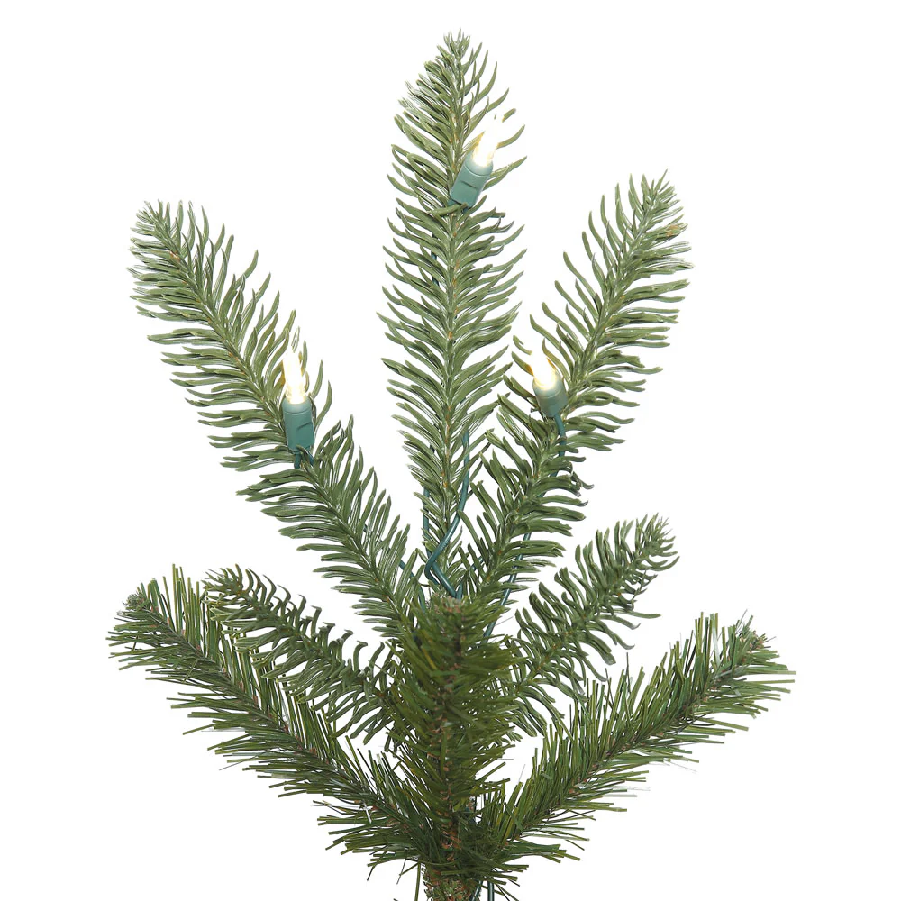 5'Hx40"W PE Alberta Spruce Artificial Christmas Tree w/Burlap Base, LED Pre-Lit -Green - Image 3