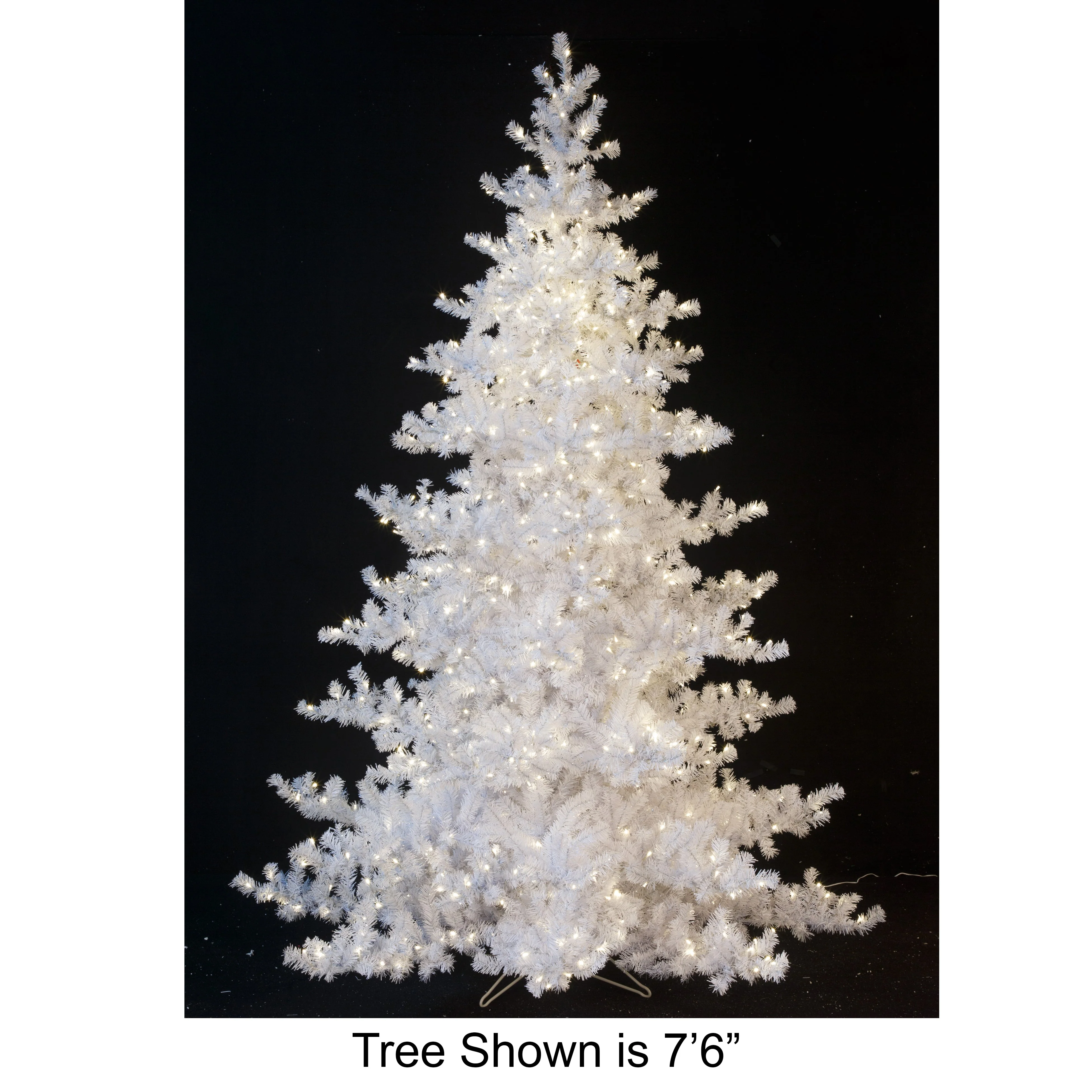 5'Hx44"W Pine Artificial Christmas Tree, Micro LED Pre-Lit (Warm White, Multi-Mode) -White