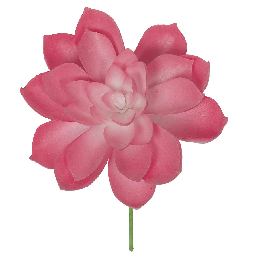 5"HX4"W Artificial Echeveria Stem -Pink (Pack of 12)