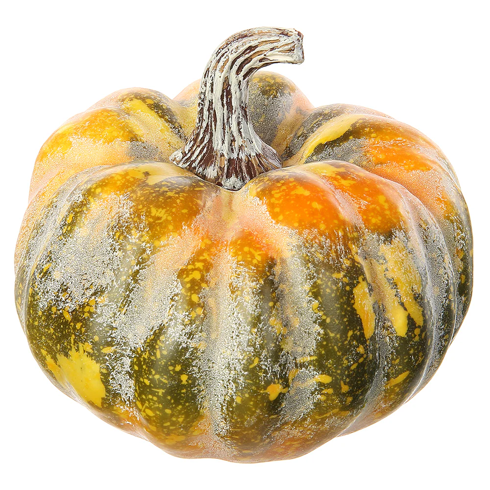 5"Hx5.5"W Artificial Pumpkin -Green/Orange (Pack of 6)