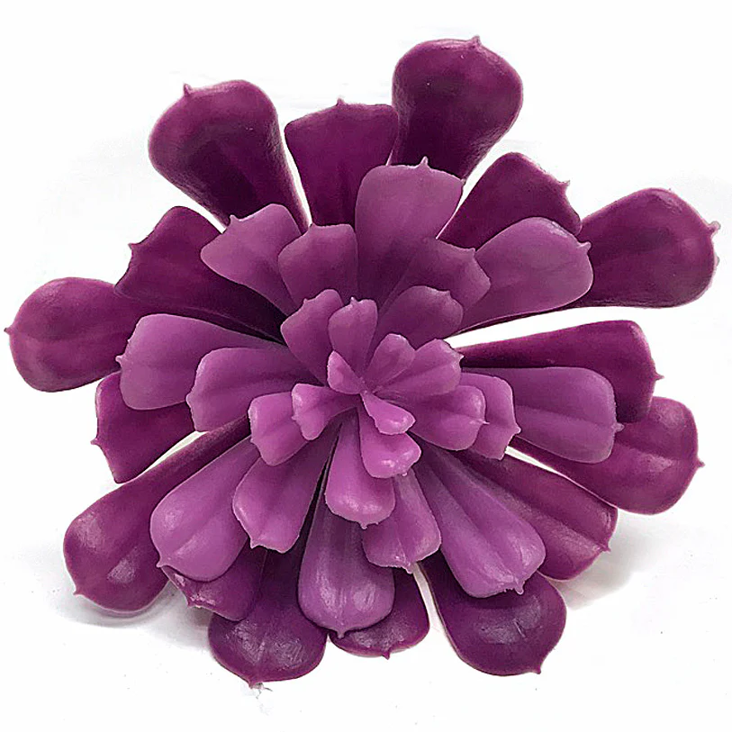 6.5" Outdoor UV-Proof Artificial Echeveria Succulent Stem -2 Tone Purple (Pack of 12)