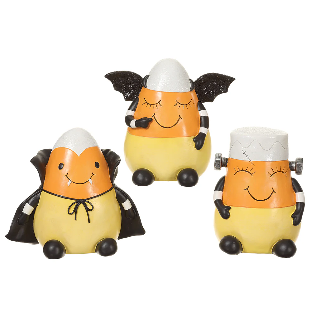 6.5" Set Of Halloween Candy Corn -Yellow/Orange (Pack of 2)
