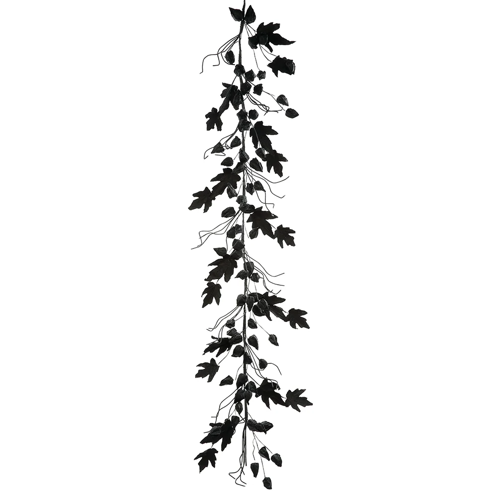 6' Artificial Chinese Lantern Garland -Black (Pack of 6)