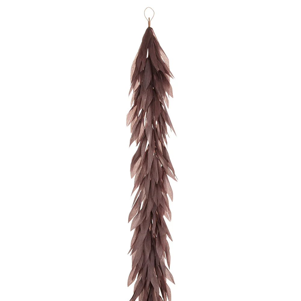 6' Artificial Corn Husk Garland -Plum/Brown (Pack of 6)