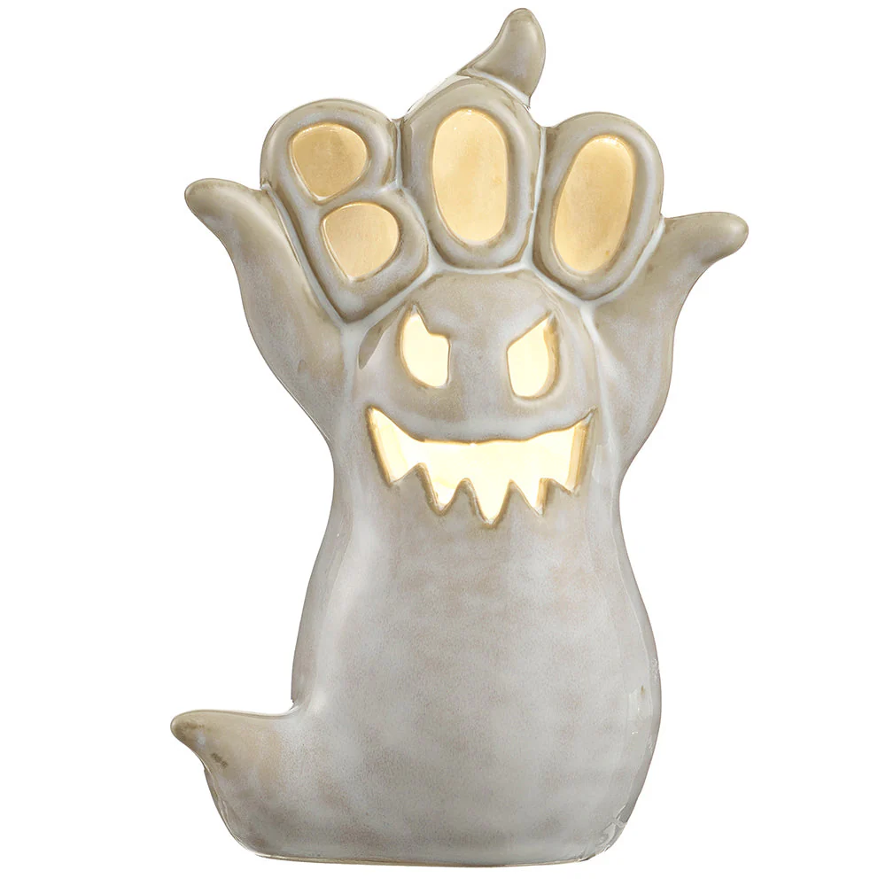 6" Battery Operated Halloween Boo Ghost -Antique Cream (Pack of 6)