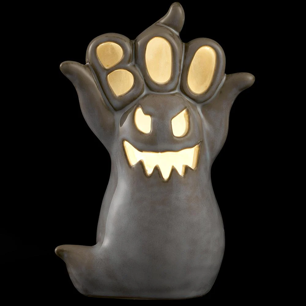 6" Battery Operated Halloween Boo Ghost -Antique Cream (Pack of 6) - Image 2