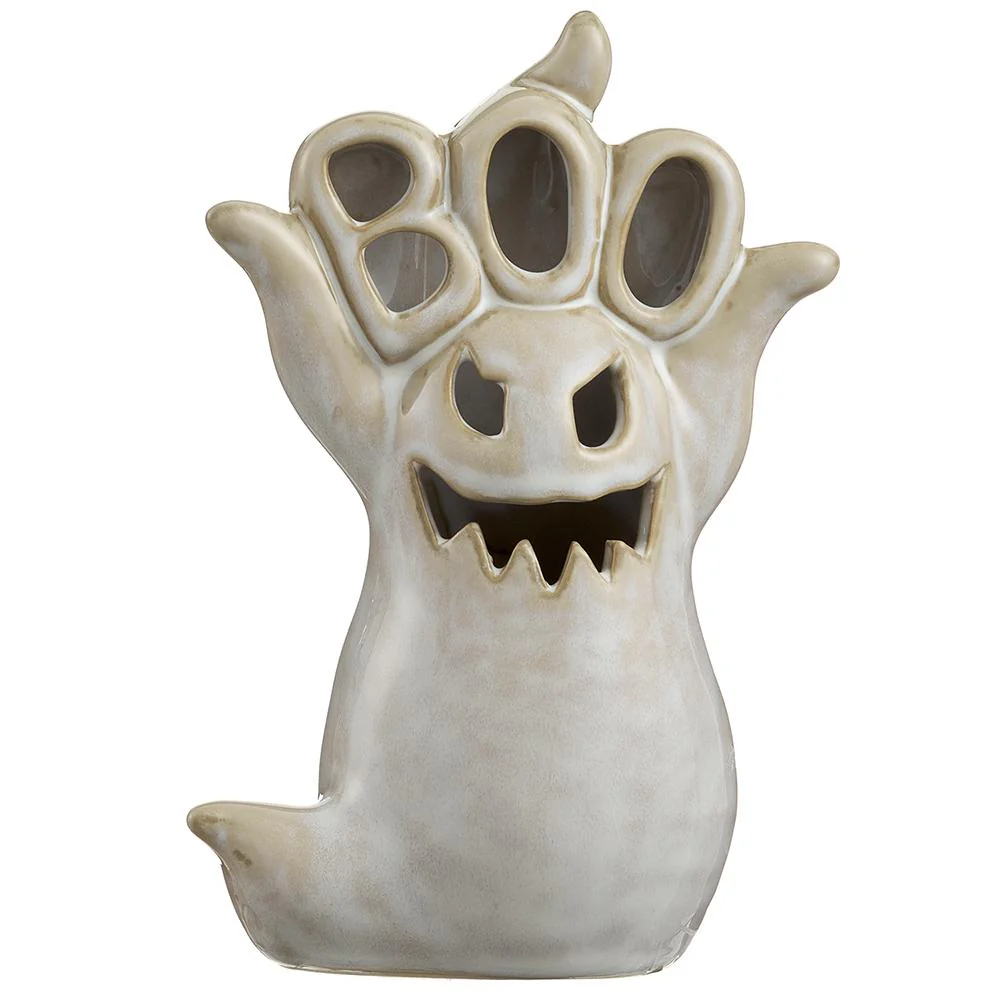 6" Battery Operated Halloween Boo Ghost -Antique Cream (Pack of 6) - Image 3