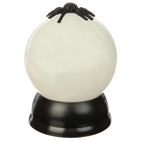 6" Battery Operated Halloween Spider Globe With Light -White/Black (Pack of 6) - Image 3