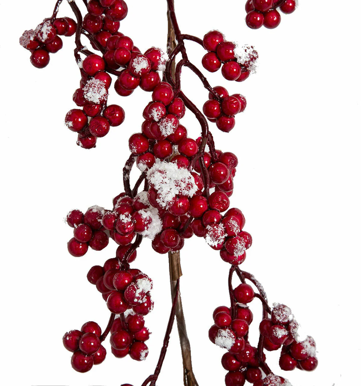 6' Flocked & Glittered Artificial Foam Berry Garland -Red (Pack of 4) - Image 2