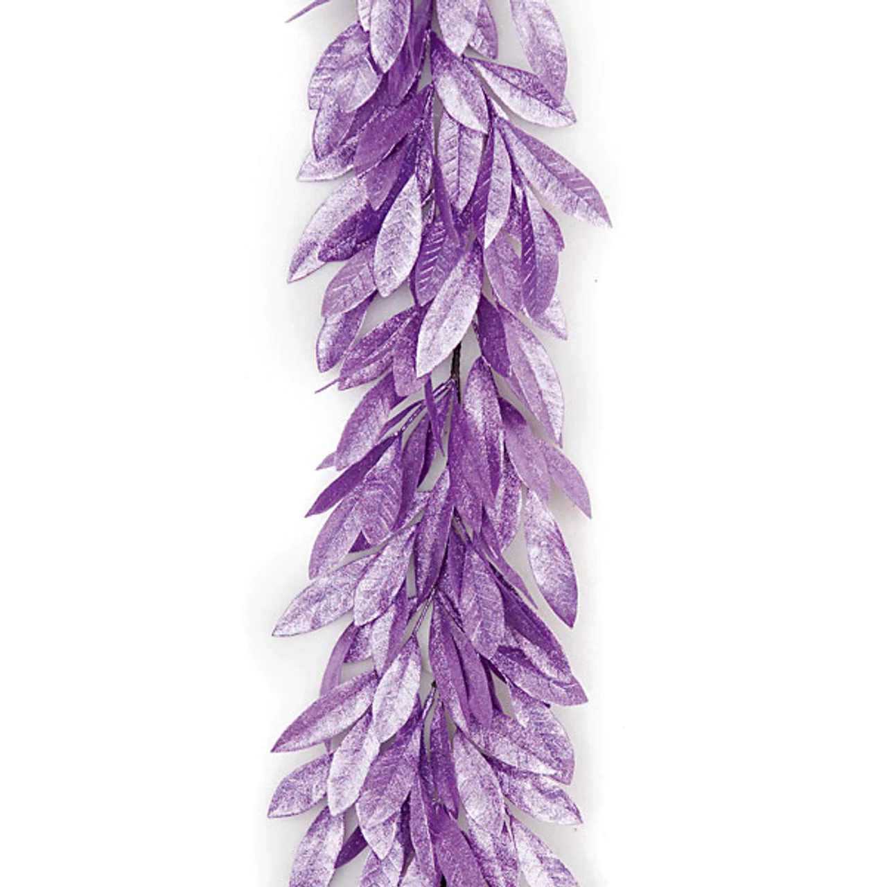 6' Glittered Artificial Bay Leaf Garland -Purple (Pack of 4)
