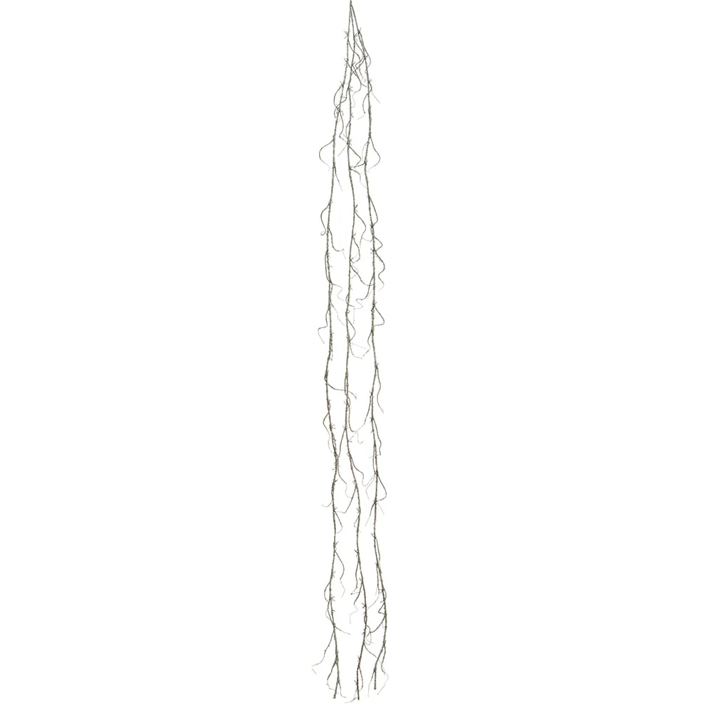 6' Glittered Artificial Plastic Twig Garland -Silver (Pack of 6)