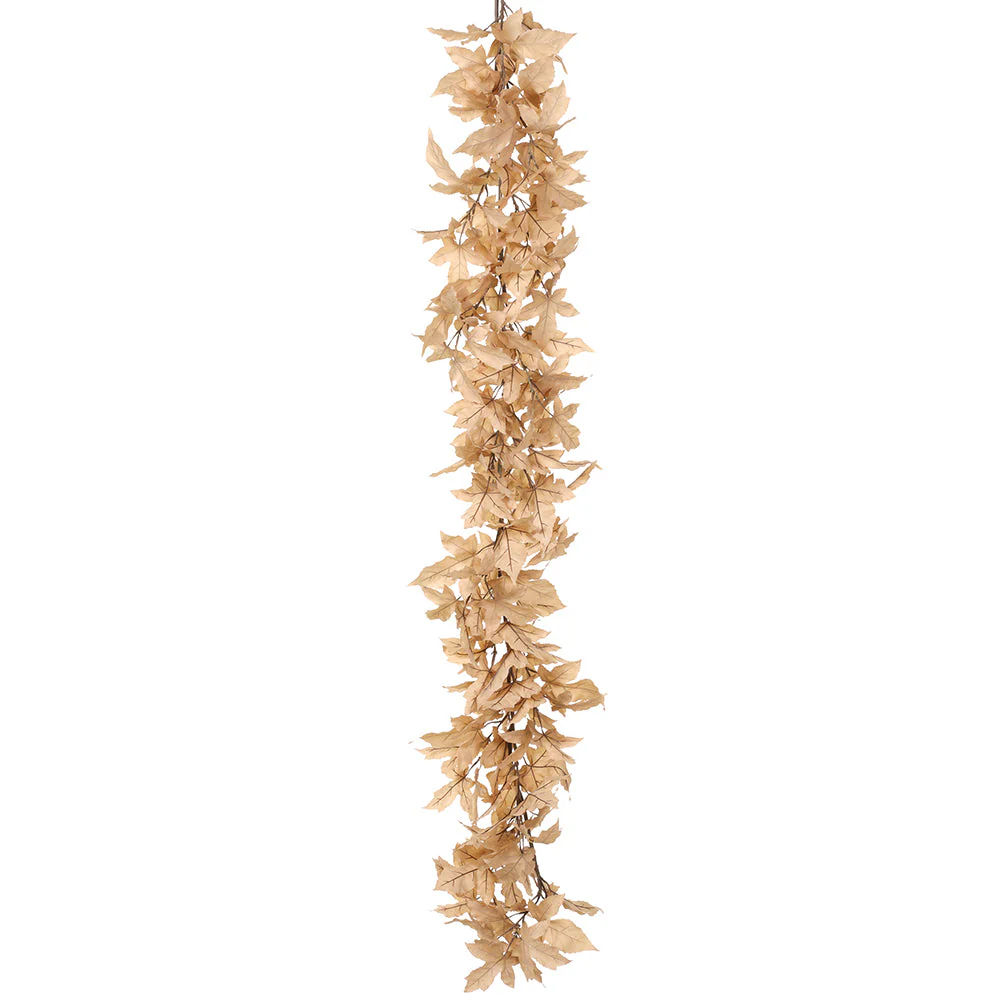 6' Maple Leaf Artificial Garland -Beige (Pack of 2)