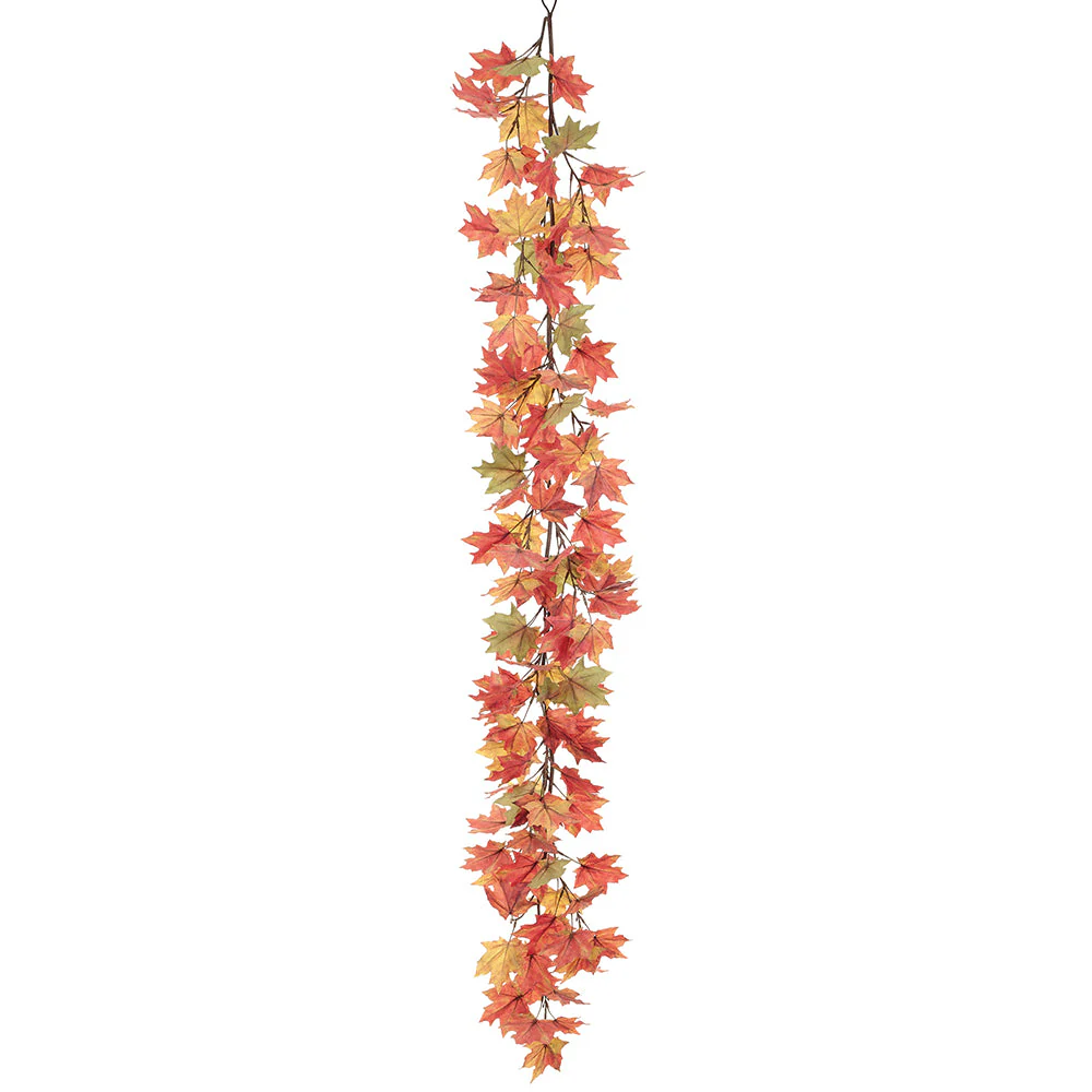 6' Maple Leaf Artificial Garland -Fall (Pack of 2)