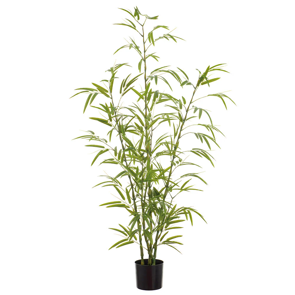 6' Outdoor UV-Resistant Faux Bamboo Tree w/Pot -Green