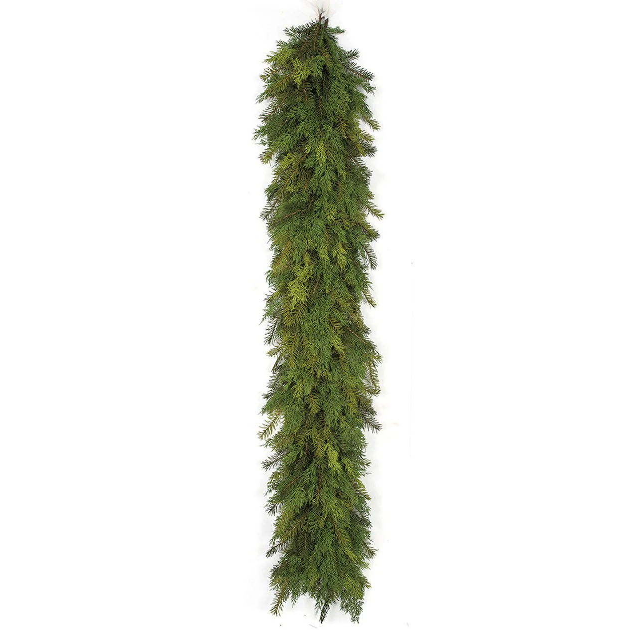 6' PE Soft-Touch Artificial Mixed Cedar & Pine Garland -2 Tone Green
