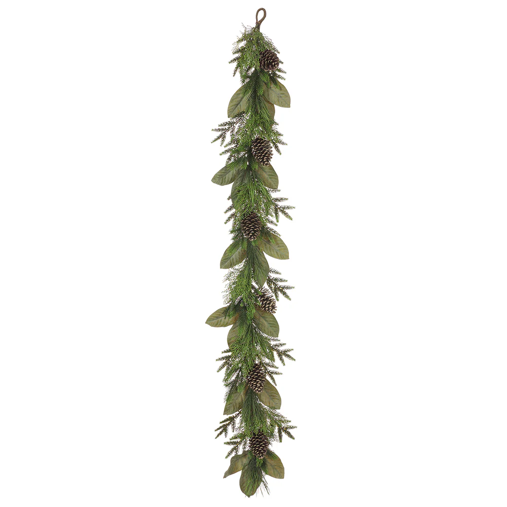6' Pinecone & Mixed Pine Artificial Garland -Green/Brown (Pack of 2)