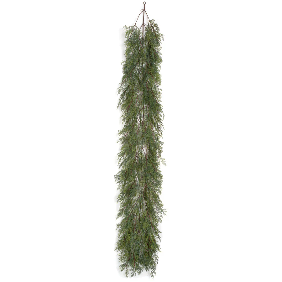 6' Plastic Cypress Artificial Garland -Green (Pack of 3)