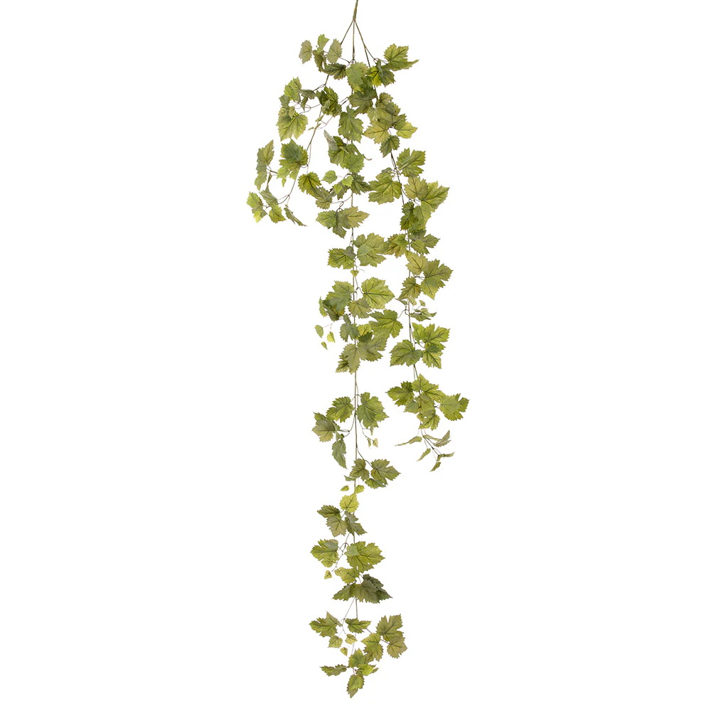 6' Silk Mini Grape Leaf Garland -Frosted Green (Pack of 12)