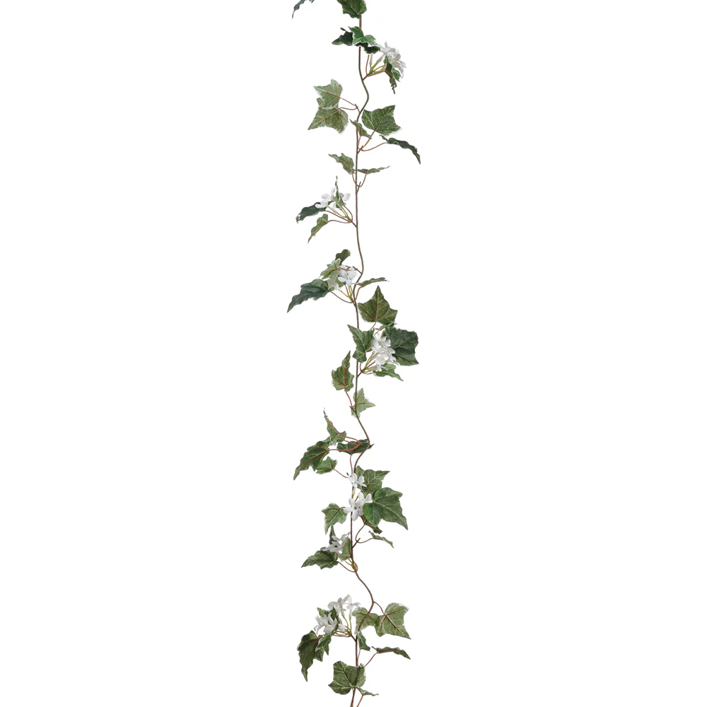 6' Silk Stephanotis Flower & Ivy Garland -White (Pack of 6)
