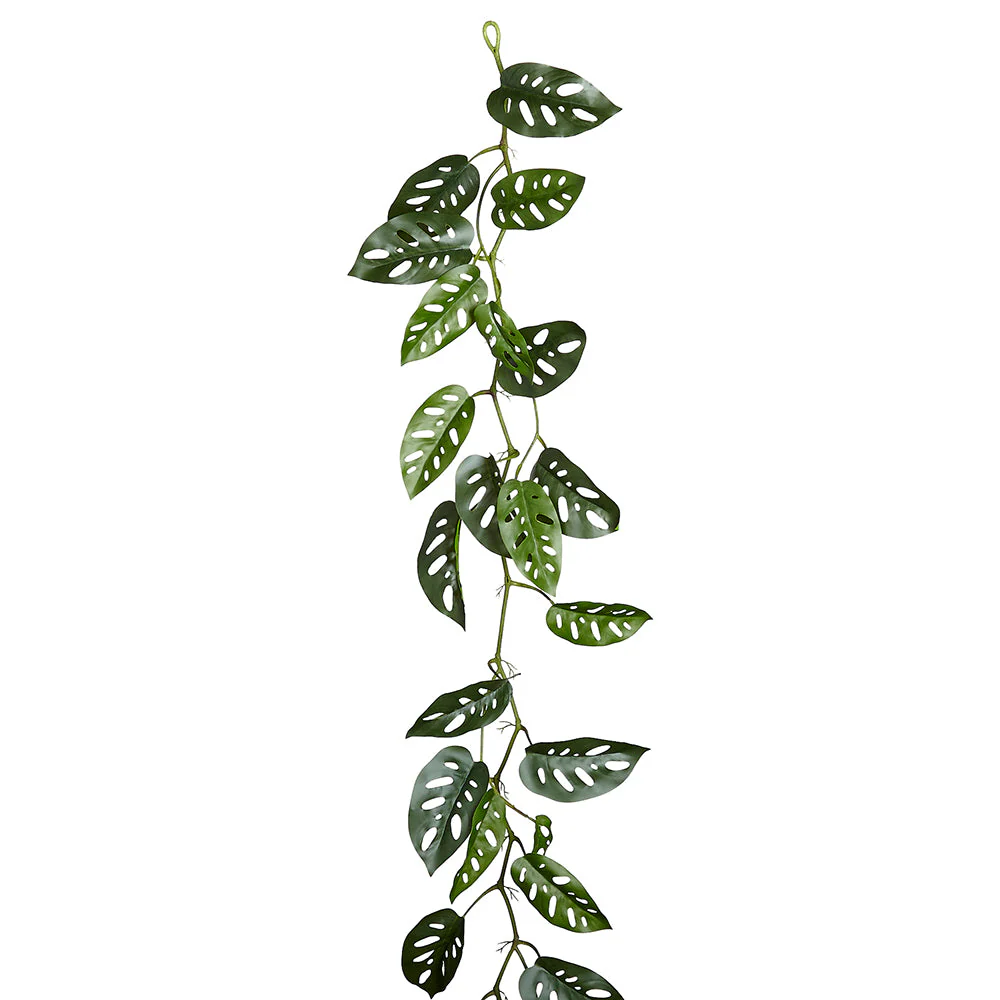 6' Split Philodendron Monstera Leaf Silk Garland -Green (Pack of 6)