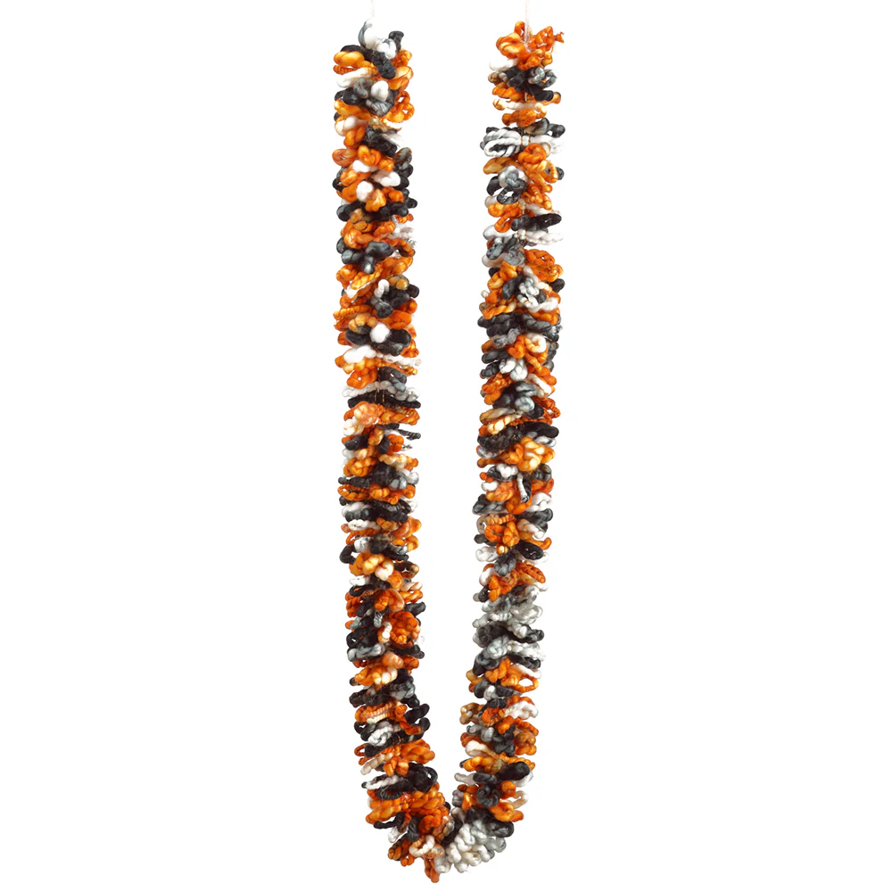 6' Yarn Looped Halloween Garland -Black/Orange (Pack of 4)