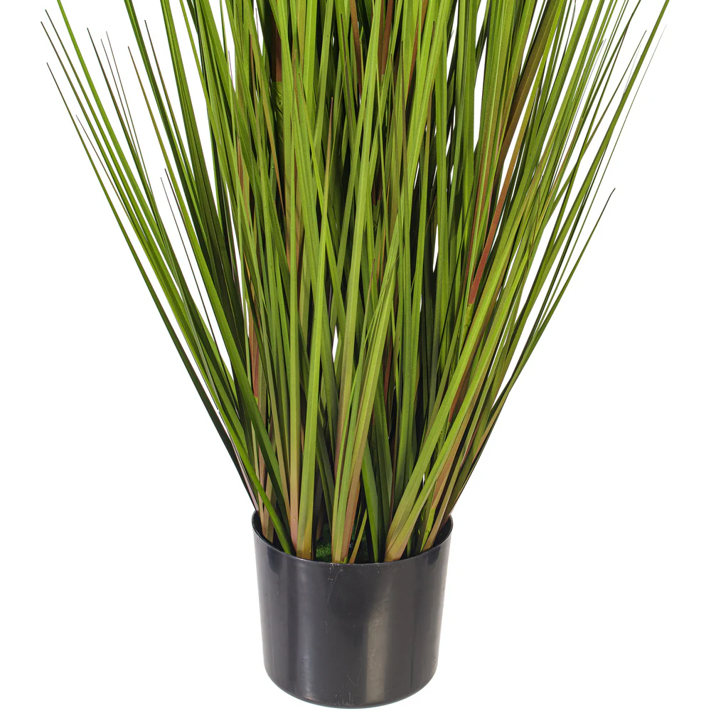 60" Flax Grasss Artificial Plant w/Pot -Green/Burgundy - Image 2