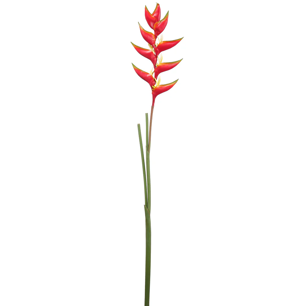 60" Hanging Heliconia Silk Flower Stem -Red (Pack of 12)