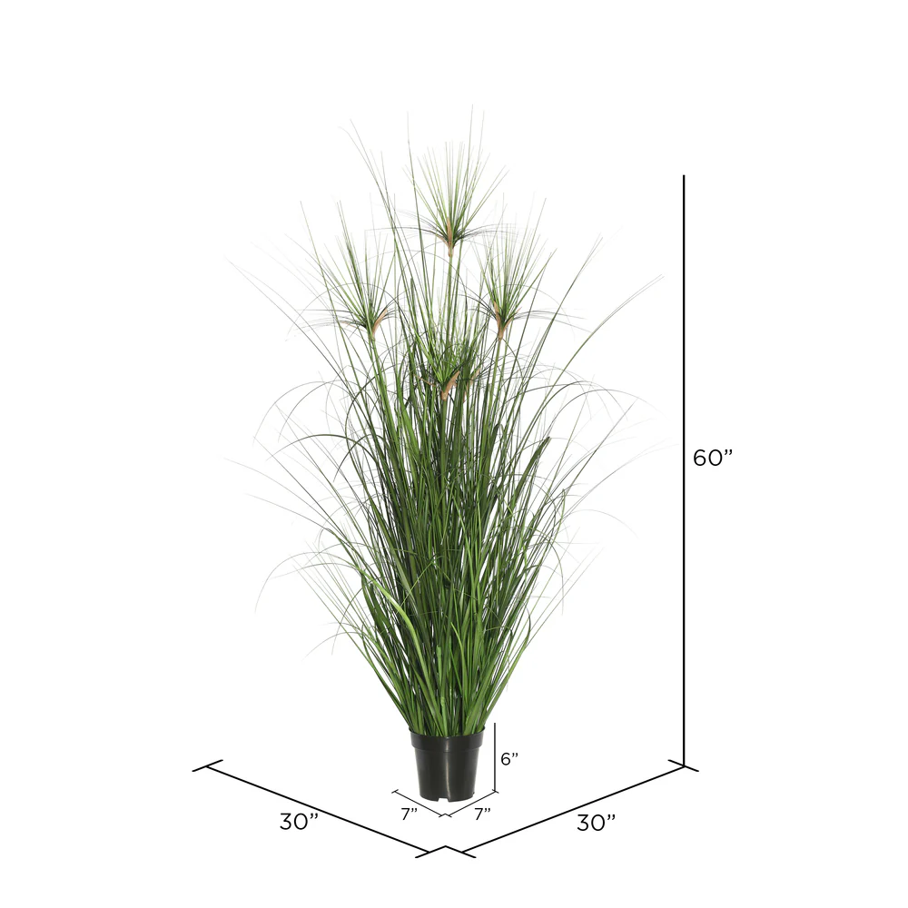 60" IFR PVC Brushed Grasss Artificial Plant w/Pot -Green - Image 3