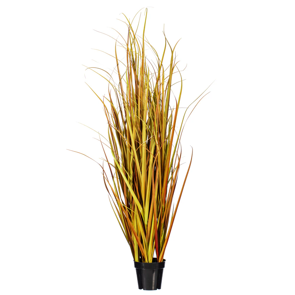 60" IFR PVC Mixed Grass Artificial Plant w/Pot -2 Tone Brown