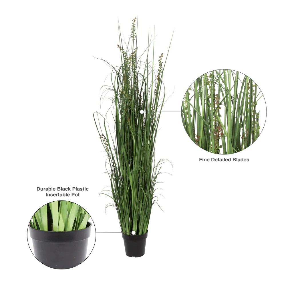 60" IFR PVC Sheep's Grasss Artificial Plant w/Pot -Green - Image 7