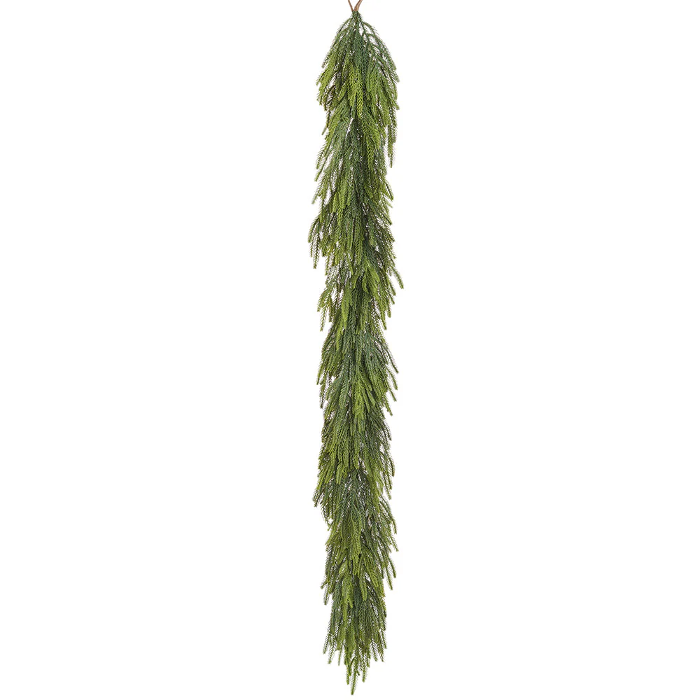 6'1" Soft-Touch Artificial Willow Pine Garland -Green (Pack of 6)