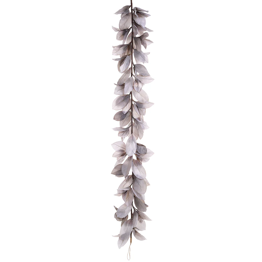 6'10" Magnolia Leaf Artificial Garland -Gray (Pack of 2)