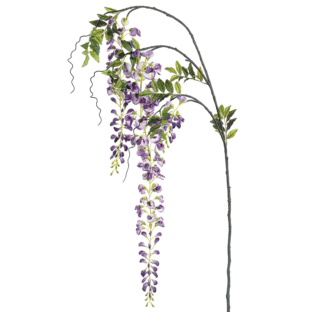 62.5" Silk Japanese Wisteria Flower Spray -2 Tone Lavender (Pack of 6)