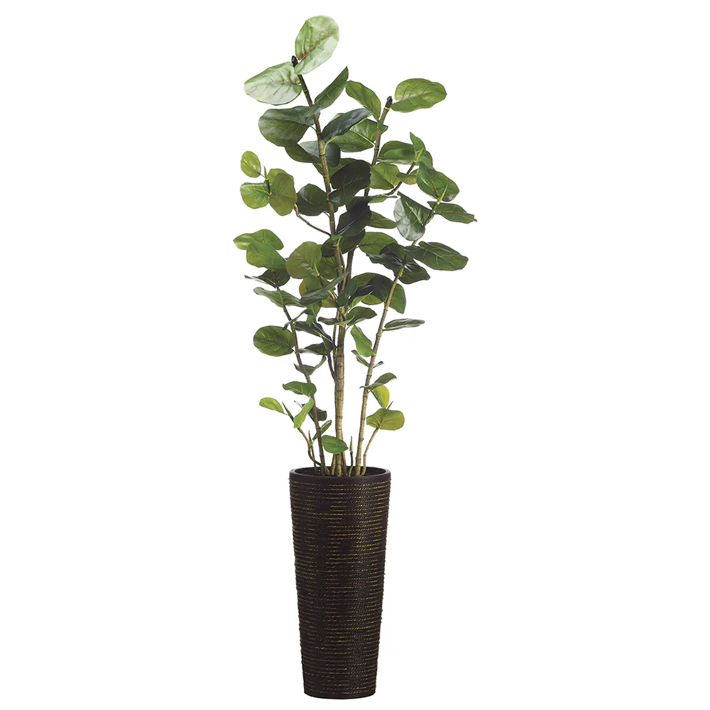 6'3" EVA Seagrape Leaf Artificial Tree w/Basket -Green