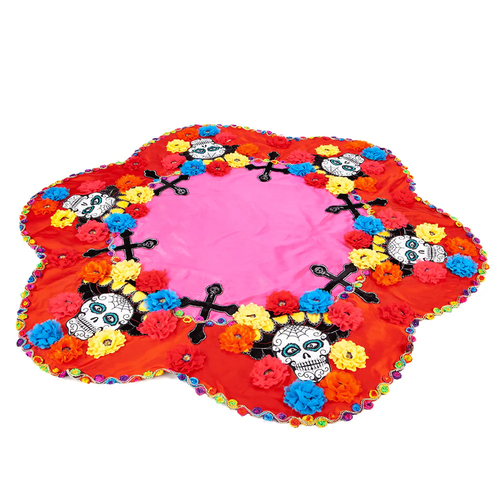 64" Halloween Day Of The Dead Table Cloth -Mixed Colors