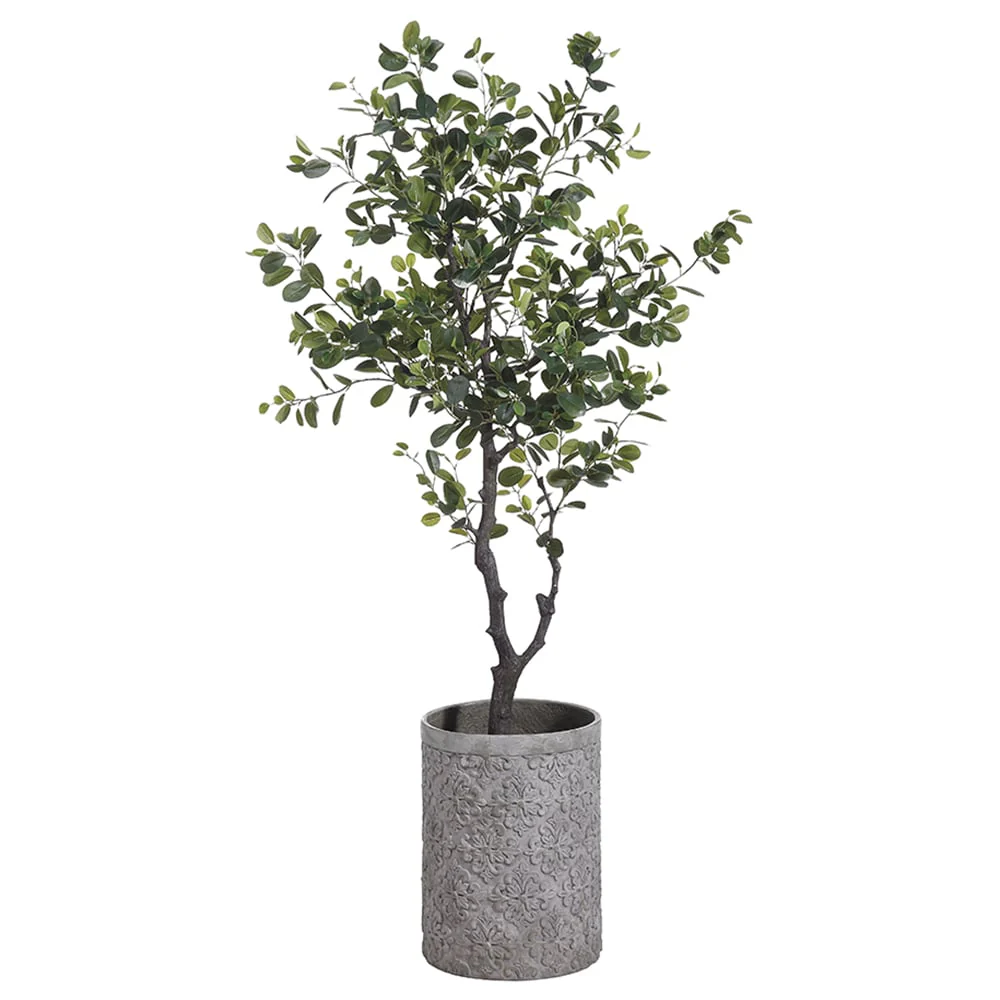 6'6" EVA Ficus Artificial Tree w/Cement Planter -Green