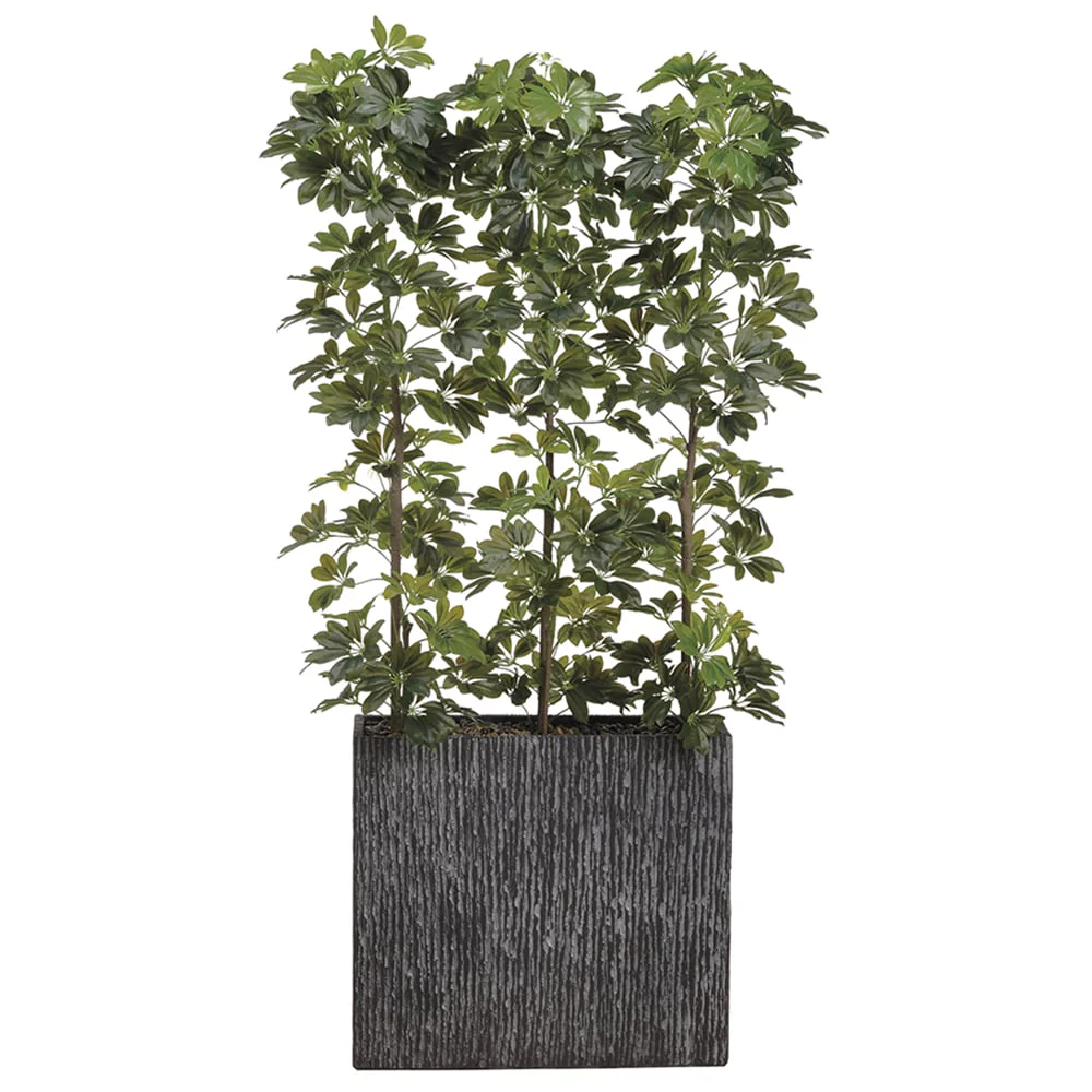 6'6" EVA Schefflera Wall Divider Artificial Tree w/Container -Green