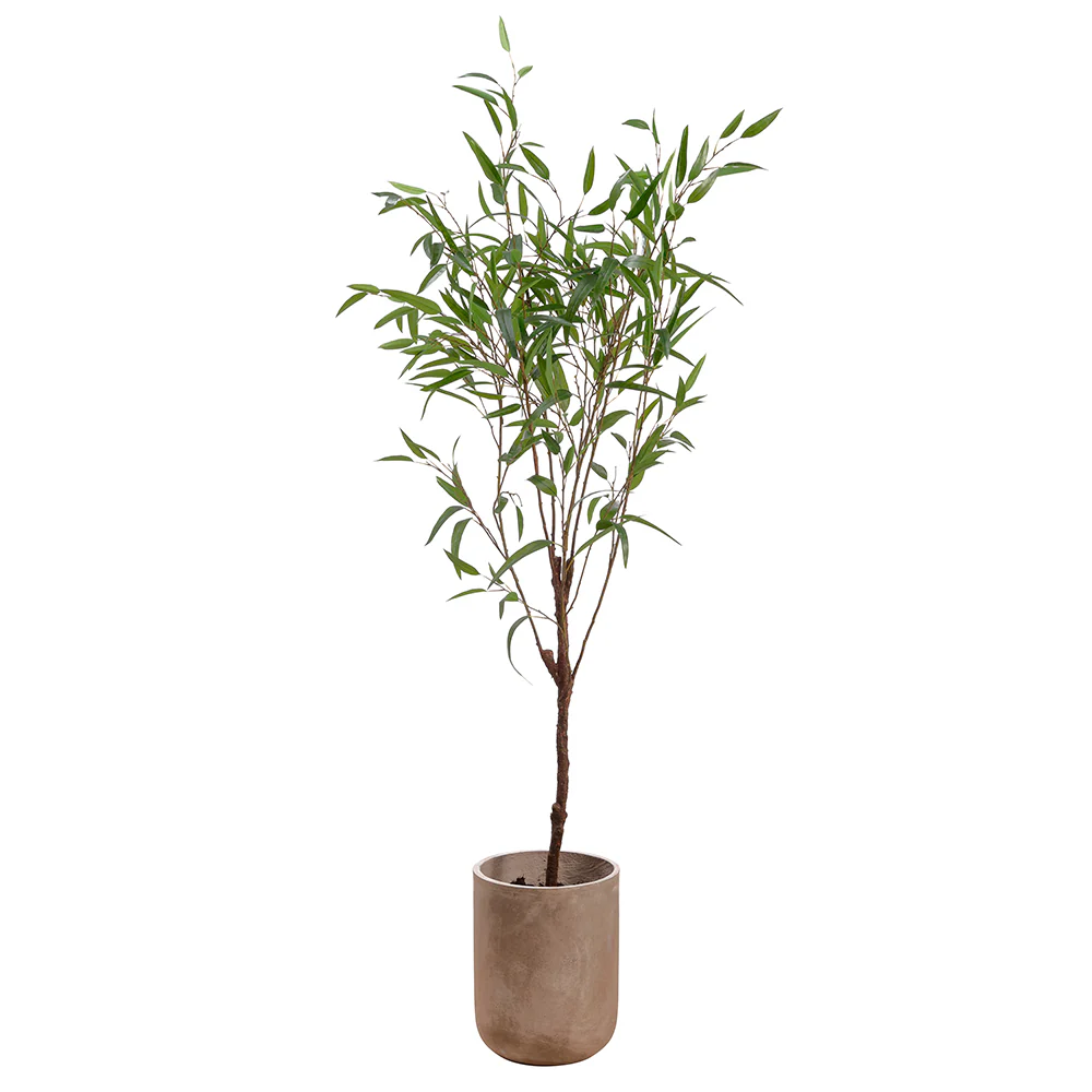 6'6" Silk Bamboo Tree w/Cement Planter -Green