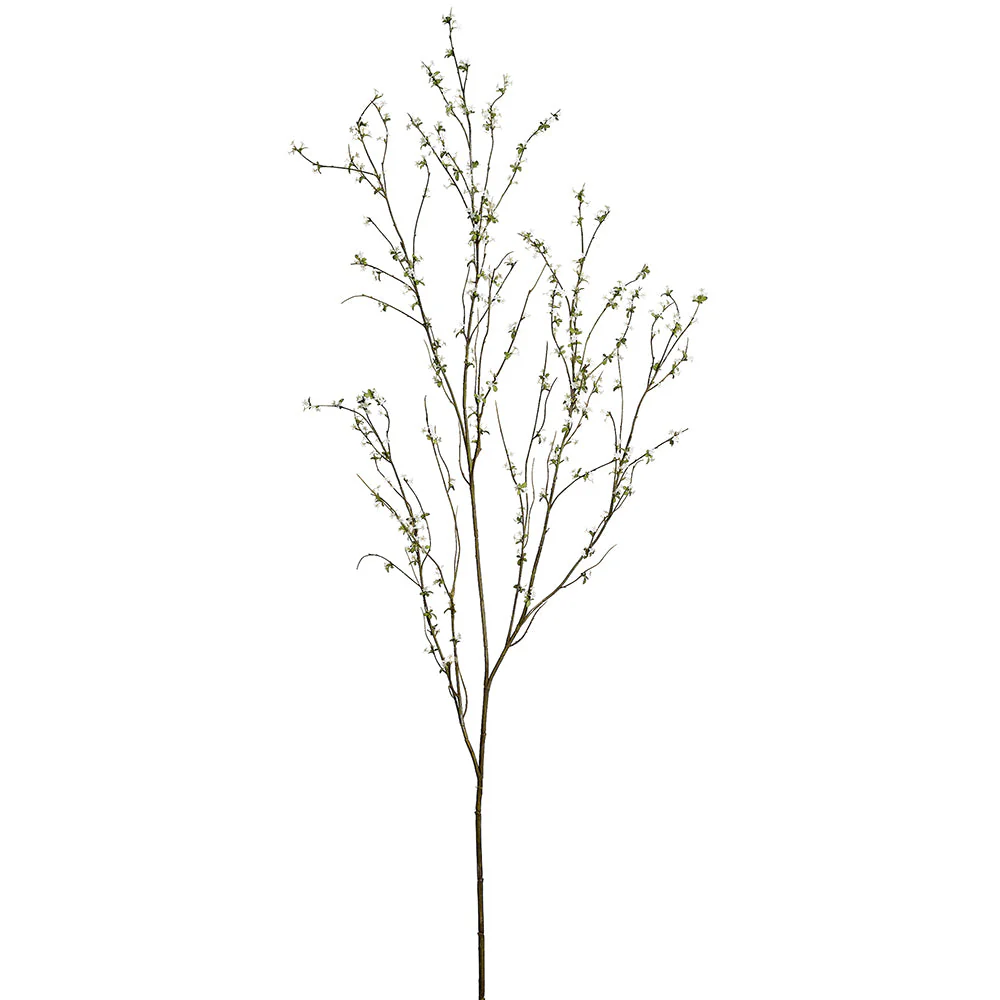 66" Snow Willow Silk Flower Stem -White (Pack of 6)