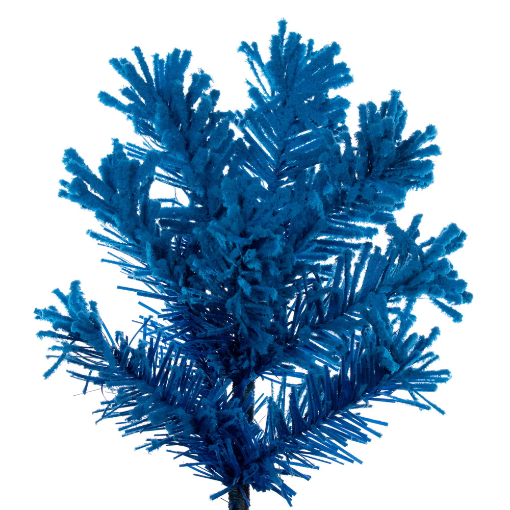 6'6"Hx27"W Flocked Pencil Fir Artificial Christmas Tree, Unlit -Turquoise - Image 2
