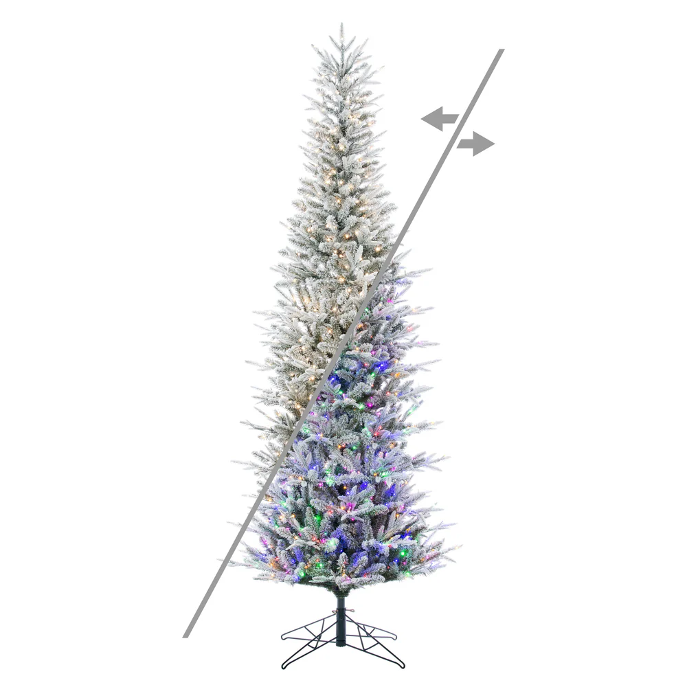6'6"Hx27"W PE Frosted Tacoma Fraser Fir Artificial Christmas Tree, Micro LED Pre-Lit (Multi-Mode) -White