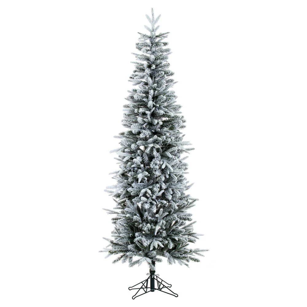 6'6"Hx27"W PE Frosted Tacoma Fraser Fir Artificial Christmas Tree, Unlit -White