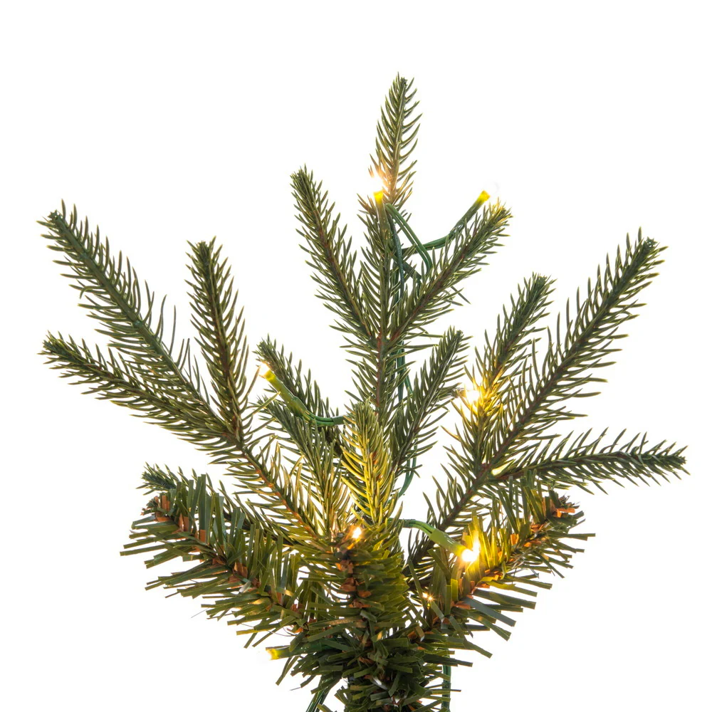 6'6"Hx28"W PE Pencil Bixley Fir Artificial Christmas Tree, Micro LED Pre-Lit (Multi-Mode) -Green - Image 2